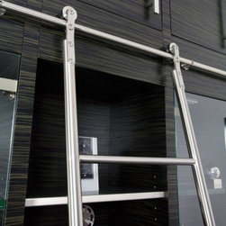 SL.6002.KL Rolling Library Ladder High Performance Wheels and Runner Rails - Storage And Organization