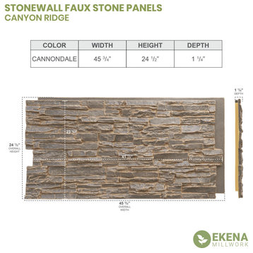 Canyon Ridge Stacked Stone, StoneWall Faux Stone Siding Panel,, Cannondale
