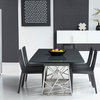 Borg Dining Table Base With Gray Glass Top