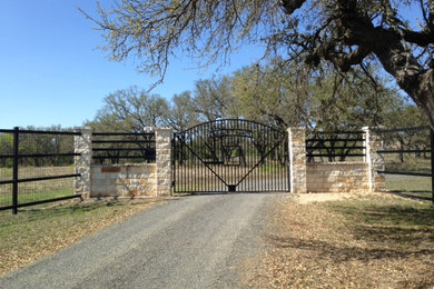 Example of a mountain style entryway design in Austin