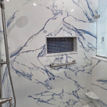 Master Bathroom in Beautiful Blue. Pennington, NJ.
