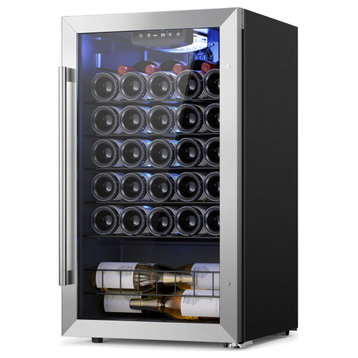 Yeego wine cooler refrigerator Freestanding Buit-in Mini Fridge 32 Bottles