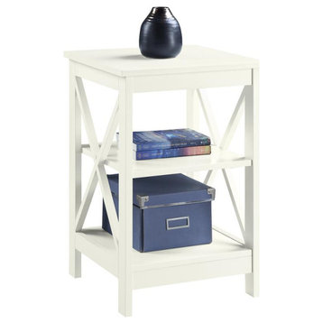 Oxford End Table with Shelves Ivory
