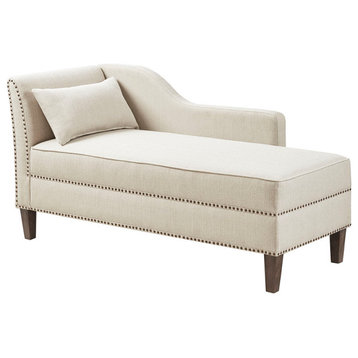 Madison Park Trinity Natural Lounge Chaise, Ivory