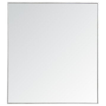 Metal Frame Rectangle Mirror 36 Inch In Silver