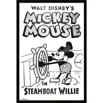 Mickey Mouse Willie Poster, Black Framed Version