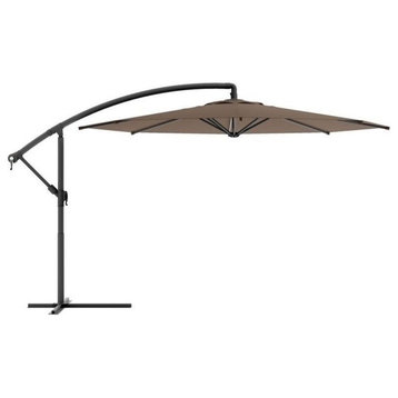 Atlin Designs Modern Polyester Fabric Cantilever Patio Umbrella in Brown