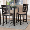 Loni Dining Collection, Beige/Espresso Brown, Counter Stool, Set of 2