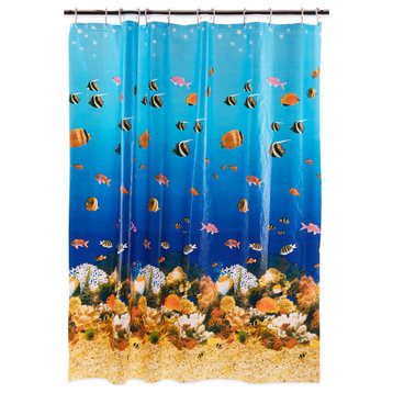 Underwater Print Shower Curtain 70X72