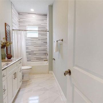 Cool-Toned Urban Bathroom Remodeling in Milpitas, CA