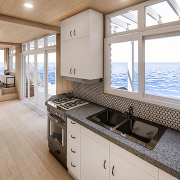 Shipping Container Floating Housing Units