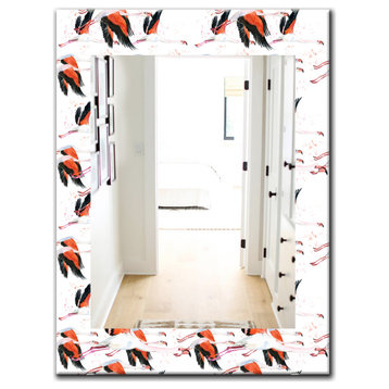 Designart Flamingo Tropical Traditional Frameless Vanity Mirror, 28x40