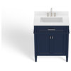 The Drew Bathroom Vanity, Navy Blue, 30", Single Sink, Freestanding
