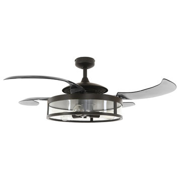 Fanaway Classic Retractable 4-Blade Ceiling Fan, Antique Black and Smoke