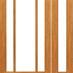 Pre-hung 9-Marginal French Brazilian Mahogany IG Glass Sidelight Door - Patio Doors