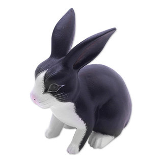 Novica Handmade Inquisitive Dutch Rabbit Wood Sculpture - Farmhouse ...