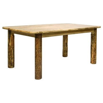 Montana Woodworks Glacier Country 4 Post Solid Wood Dining Table in Brown