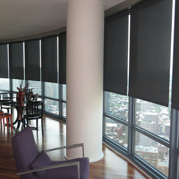 Center City Curved Wall of Windows (Featuring Lutron Motorized Roller Shades)
