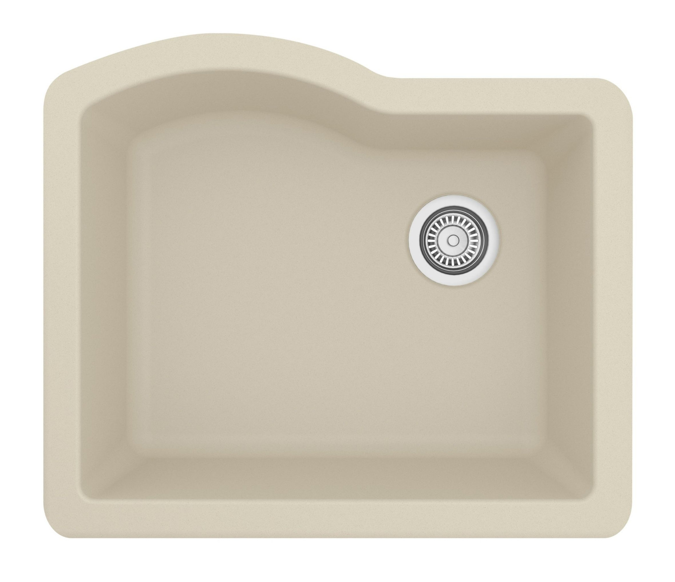 Karran Undermount Quartz Composite 24" Single Bowl Kitchen Sink, Bisque