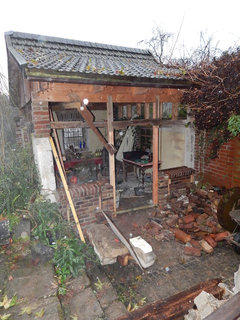 Garagenumbau zum Gartenhaus , vorher - nachher