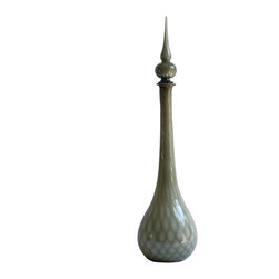 Empoli Grey Quilted Optic Pattern Decanter - Vases