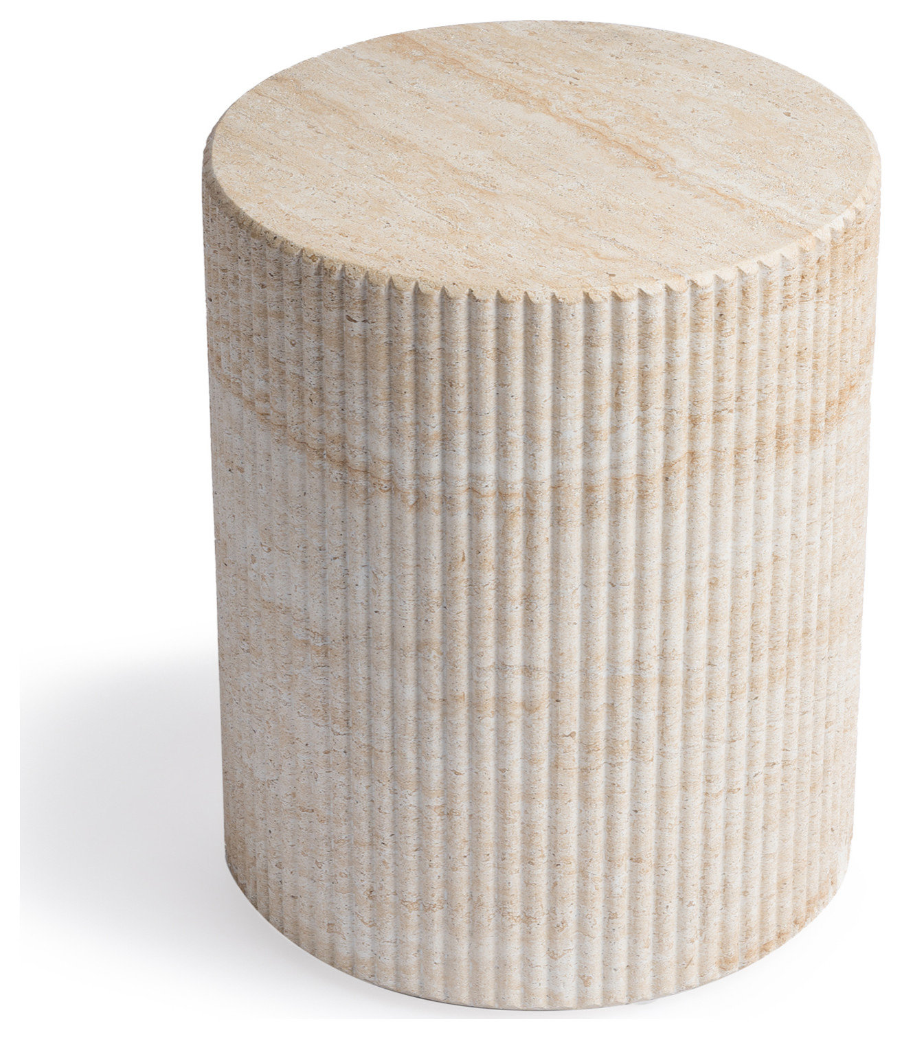 Studio London Maru Modern Travertine Effect Side Table for Stylish Home