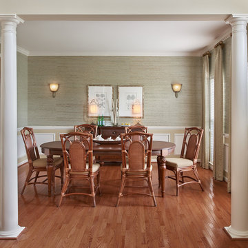 A production built dining room gets a complete custom makeover.