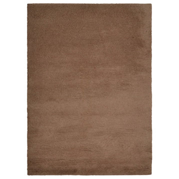 Hand Knotted Loom Wool Area Rug Solid Camel, [Rectangle] 9'x12'