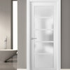 Pantry Kitchen Lite Door 28 x 84 & Hardware | Quadro 4002 White Silk