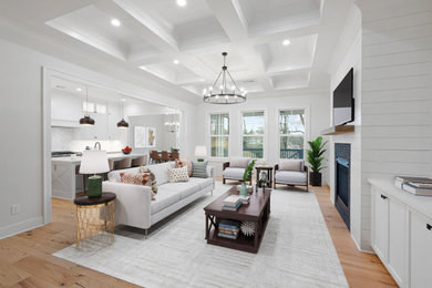 Transitional living room photo in Atlanta