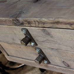 Cherie Reclaimed Grey Washed Scaffolding Board Urban Industrial Desk with Drawer - Desks & Writing Bureaus