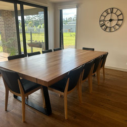 Artisan dining table in Messmate with 75mm thick edge - Products