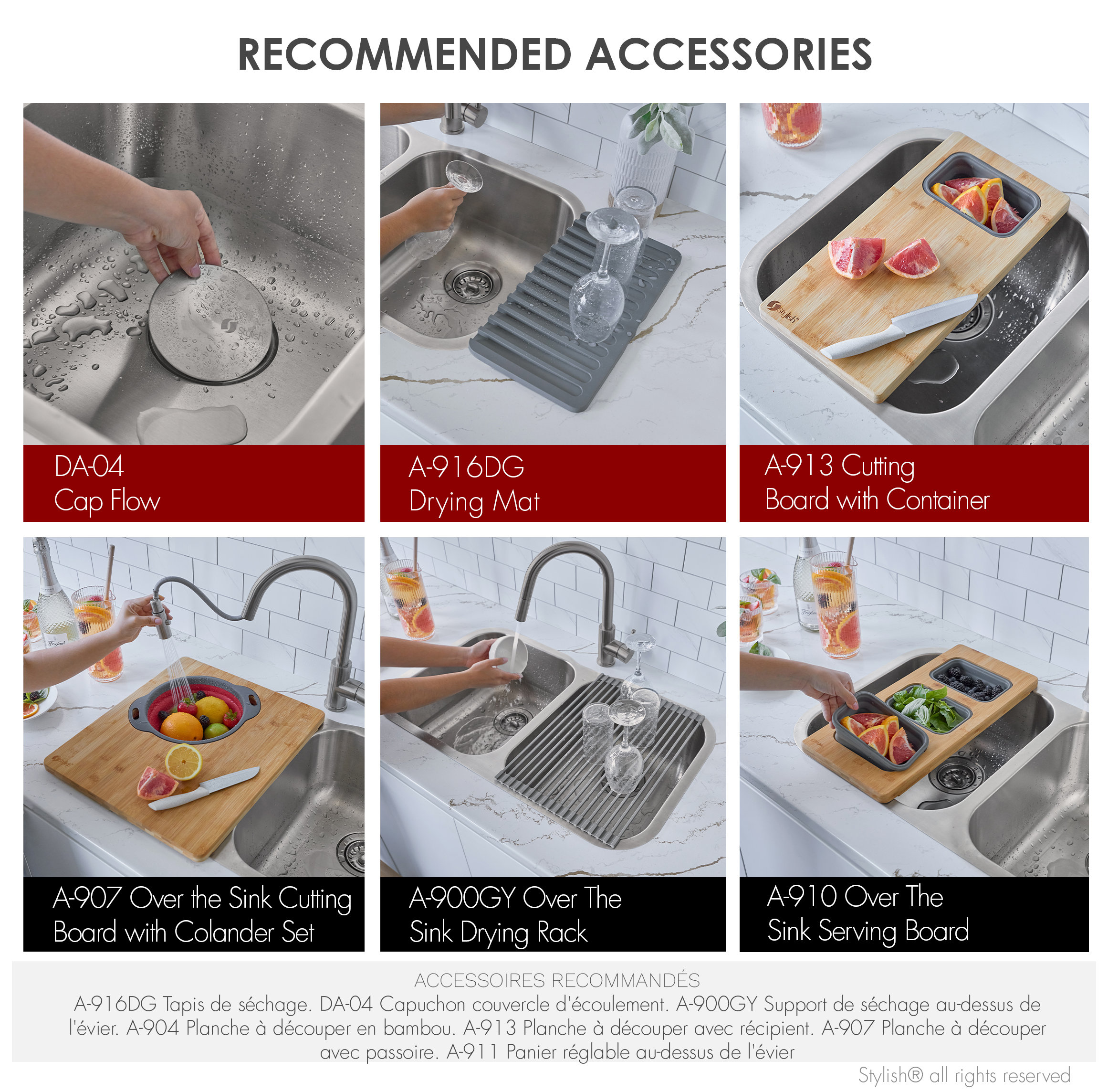 STYLISH Jaspel Dual Mount 32" Double-Bowl Stainless Steel Kitchen Sink