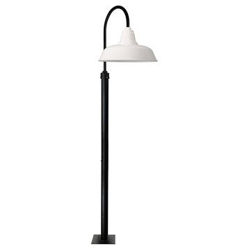 Cocoweb 10" Farmhouse LED Post Light in White With 8' Tall Post