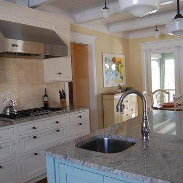 Kitchen w/ Beamed Beadboard Ceiling