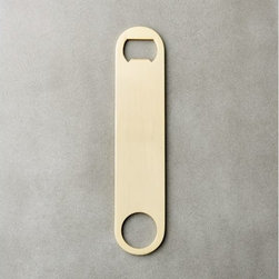 Brushed Gold Bottle Opener | CB2 - Home Decor