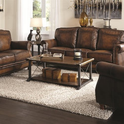 Coaster 3 Pieces Montbrook Brown Traditional Sofa Set - Living Room Furniture Sets