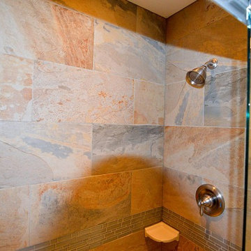 Walk-in shower with Edimax Slaty tile
