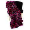 Pink Black Plush Faux Fur Luxury Throw Blanket, Blanket 96Lx110W Queen