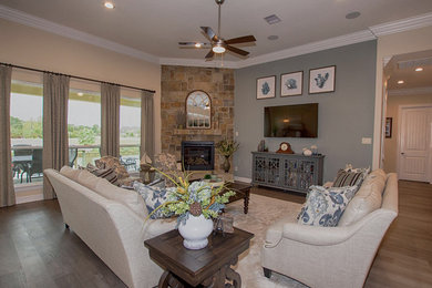 Inspiration for a transitional living room remodel in Houston