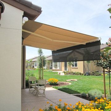 Awnings - with vertical Sun Screen protection