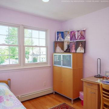New Double Hung Windows in Colorful Girl's Bedroom - Renewal by Andersen Long Is