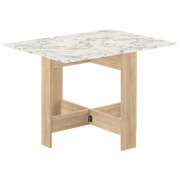 Papillon Foldable Table, Oak/Marble
