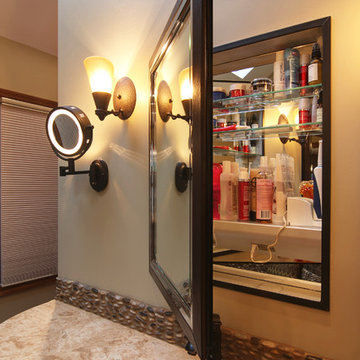Circle Stone & Glass Shower