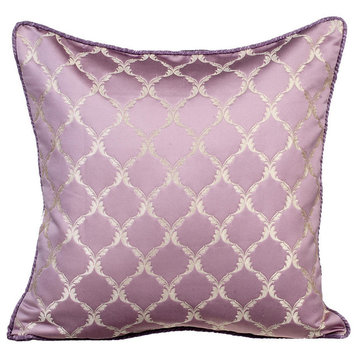 Purple Throw Pillow Covers 16"x16" Silk, Lavender Tea