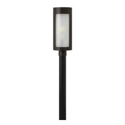 Hinkley - Solara Bronze 20.5-Inch Etched Painted White Inside Glass One-Light Outdoor Post - Post Lights