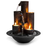 Aquaflame Flameless Candle With Water Fountain, Amber - Contemporary ...
