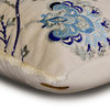 Blue Linen 12"x24" Lumbar Pillow Cover Embroidery & Pearls - Floryn