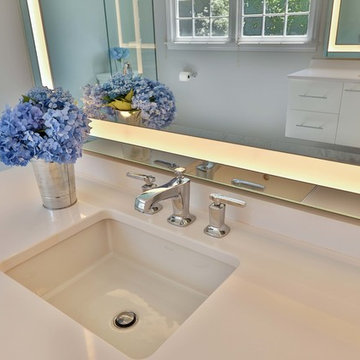 Modern Carrara Marble Bathroom Remodel, Andover, MA