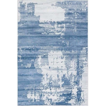 Abstract Art Rug, Woven, Blue, 5'3"x7'7"